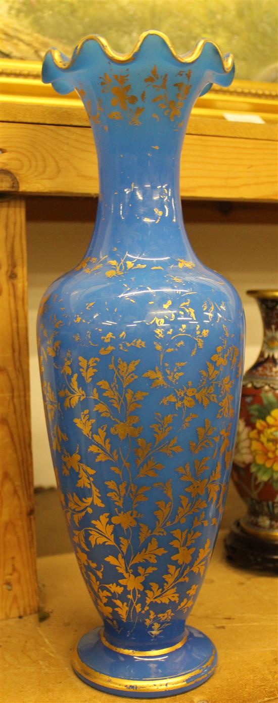 19th century blue and gilt vase